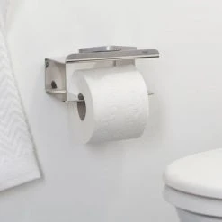 Tiger Colar Toilet Roll Holder with Shelf - Polished Stainless Steel -Jeme Shop 1314230346 D2 460