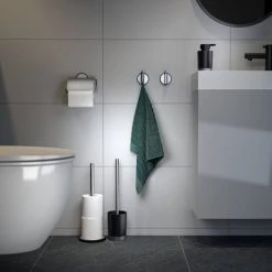 Tiger Tune Freestanding Spare Toilet Roll Holder - Brushed Stainless Steel/Black -Jeme Shop 1325530946 D2 460