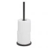 Tiger Tune Freestanding Spare Toilet Roll Holder - Brushed Black Metal/Black -Jeme Shop 1325538946 P