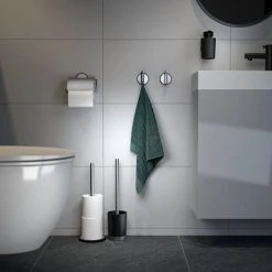 Tiger Tune Toilet Roll Holder with Cover - Brushed Stainless Steel/Black -Jeme Shop 1326630946 D2 460