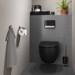 Tiger Tune Toilet Roll Holder with Cover - Brushed Stainless Steel/Black -Jeme Shop 1326630946 D3 460