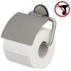 Tiger Tune Toilet Roll Holder with Cover - Brushed Stainless Steel/Black -Jeme Shop 1326630946 P