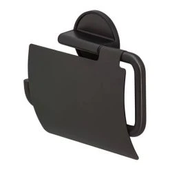 Tiger Tune Toilet Roll Holder with Cover - Brushed Black Metal/Black -Jeme Shop 1326638946 D1 460