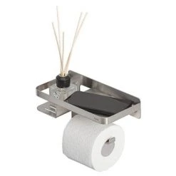 Tiger Caddy Toilet Roll Holder with Shelf - Brushed Stainless Steel -Jeme Shop 1401430946 D2 460