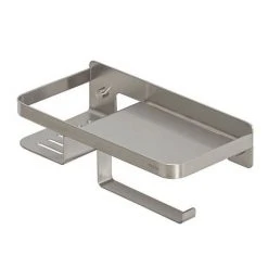 Tiger Caddy Toilet Roll Holder with Shelf - Brushed Stainless Steel -Jeme Shop 1401430946 D3 460