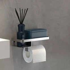 Tiger Caddy Toilet Roll Holder with Shelf - Brushed Stainless Steel -Jeme Shop 1401430946 D5 460