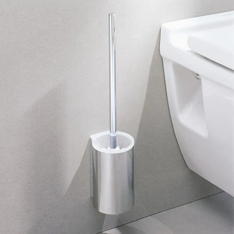 Keuco Plan Wall Mounted Toilet Brush & Holder - Chrome/White 3 Keuco Plan Wall Mounted Toilet Brush & Holder - Chrome/White