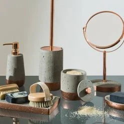 Neptune Toilet Brush Holder - Concrete & Copper -Jeme Shop 1601635 d2 460