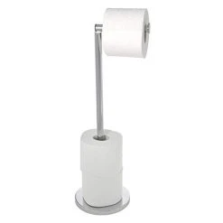 Wenko 2-in-1 Stainless Steel Freestanding Toilet Paper Holder - 19637100