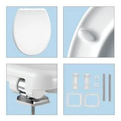 Bemis Venezia Soft Close Toilet Seat with Adjustable Chrome Hinges - 2082CLT000 -Jeme Shop 2082CLT000 D2 460