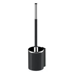 AKW Onyx Black Toilet Brush and Holder