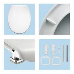 Bemis Buxton Toilet Seat with Adjustable Chrome Hinges - 2850CPT000 -Jeme Shop 2850CPT000 D3 460