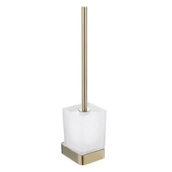 JTP Hix Brushed Brass Toilet Brush & Holder