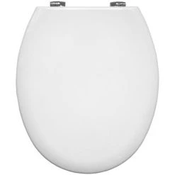 Bemis - Model 5000CP Toilet Seat with Chrome Hinges - White - 5000CP000 -Jeme Shop 5000CP000 D2 460