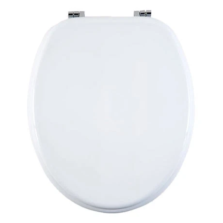 Aqualona White Wooden MDF Toilet Seat - 77573 3 Aqualona White Wooden MDF Toilet Seat - 77573
