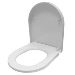 Euroshowers ONE Seat Short D-Shape Soft Close Toilet Seat - White - 88210 -Jeme Shop 80210 n d1 375