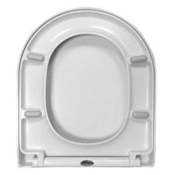 Euroshowers ONE Seat Short D-Shape Soft Close Toilet Seat - White - 88210 -Jeme Shop 80210 n d3 375