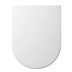 Euroshowers ONE Seat Long Elongated D-Shape Soft Close Toilet Seat - White - 88310
