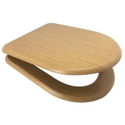 Euroshowers Oak D Shaped Soft Closing MDF Toilet Seat - 82792