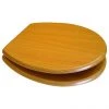 Euroshowers Beech MDF Toilet Seat with Chrome Bar Hinges - 82983 -Jeme Shop 82983 p