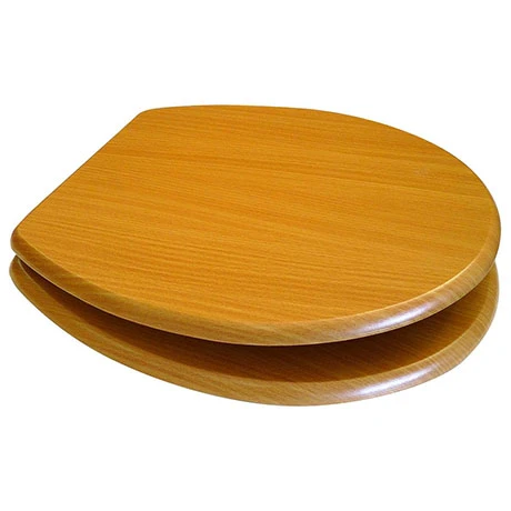 Euroshowers Beech MDF Toilet Seat with Chrome Bar Hinges - 82983 3 Euroshowers Beech MDF Toilet Seat with Chrome Bar Hinges - 82983