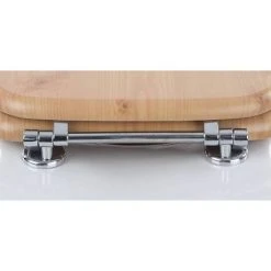 Euroshowers Walnut MDF Toilet Seat with Chrome Bar Hinges - 82984 -Jeme Shop 82984 d1 460