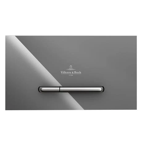 Villeroy and Boch ViConnect Glass Glossy Grey Dual Flush Plate - 922160RA 4 Villeroy and Boch ViConnect Glass Glossy Grey Dual Flush Plate - 922160RA - Image 2