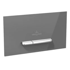 Villeroy and Boch ViConnect Glass Glossy Grey Dual Flush Plate - 922160RA