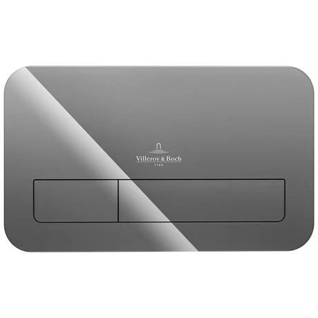 Villeroy and Boch ViConnect Glass Glossy Grey Dual Flush Plate - 922400RA 4 Villeroy and Boch ViConnect Glass Glossy Grey Dual Flush Plate - 922400RA - Image 2