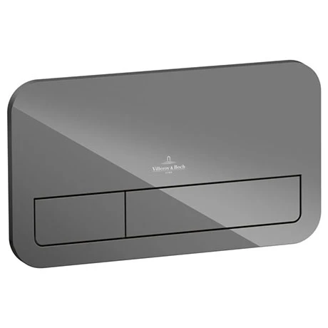 Villeroy and Boch ViConnect Glass Glossy Grey Dual Flush Plate - 922400RA 3 Villeroy and Boch ViConnect Glass Glossy Grey Dual Flush Plate - 922400RA