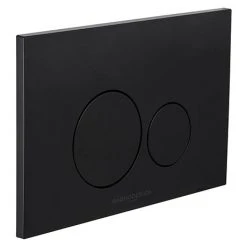 BagnoDesign Aquaeco Matt Black Dual Flush Plate with Round Buttons