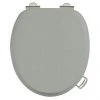 Burlington Soft Close Toilet Seat with Chrome Hinges and Handles - Dark Olive