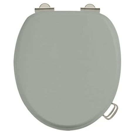 Burlington Soft Close Toilet Seat with Chrome Hinges and Handles - Dark Olive 3 Burlington Soft Close Toilet Seat with Chrome Hinges and Handles - Dark Olive