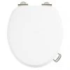 Burlington Soft Close Toilet Seat with Chrome Hinges and Handles - Matt White -Jeme Shop ARCS45 NKL P