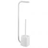 Arezzo White Free Standing Toilet Brush + Roll Holder -Jeme Shop AZ377W p