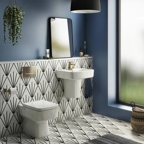 Arezzo Compact Concealed Cistern with Brushed Brass Flush Plate - Square Buttons 8 Arezzo Compact Concealed Cistern with Brushed Brass Flush Plate - Square Buttons - Image 6