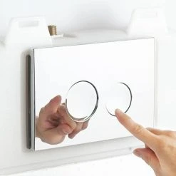 Arezzo Compact Concealed Cistern with Polished Chrome Flush Plate - Square Buttons -Jeme Shop AZCCCHRS d3 460