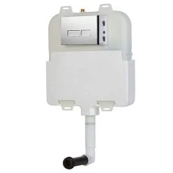 Arezzo Compact Concealed Cistern with Polished Chrome Flush Plate - Square Buttons