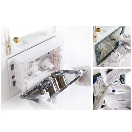 Arezzo Compact Concealed Cistern with Gold Flush Plate - Round Buttons 7 Arezzo Compact Concealed Cistern with Gold Flush Plate - Round Buttons - Image 5