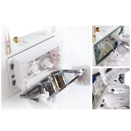 Arezzo Compact Concealed Cistern with White Flush Plate - Round Buttons 7 Arezzo Compact Concealed Cistern with White Flush Plate - Round Buttons - Image 5