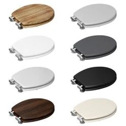 Carlton Soft Close Toilet Seat with Chrome Hinges - Various Colour Options -Jeme Shop CARL SEAT VC d2 460