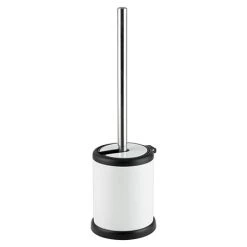 Cruze White Freestanding Toilet Brush & Holder
