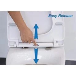 Euroshowers - ONE Seat Universal Soft Close Toilet Seat - White - 83311 -Jeme Shop Euroshowers Opal ONE Seat Universal Soft Close Toilet Seat White 83311 d1 375