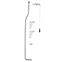 Hudson Reed High Level Flush Pipe Pack with Black Flush Pull Handle