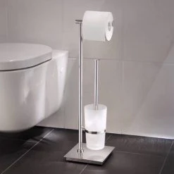 Smedbo Outline Lite Square Freestanding Toilet Brush and Roll Holder - FK603 -Jeme Shop FK603 D1 460