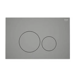 RAK Ecofix Matt Grey Dual Flush Plate with Round Buttons