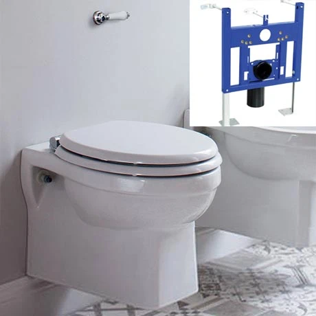Burlington Traditional Concealed Cistern inc. Ceramic Lever + Wall Hung Frame 3 Burlington Traditional Concealed Cistern inc. Ceramic Lever + Wall Hung Frame