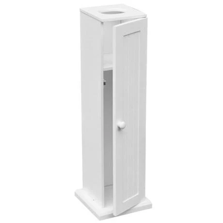 White Wood Floor Standing Toilet Paper Cabinet - 1600950 3 White Wood Floor Standing Toilet Paper Cabinet - 1600950