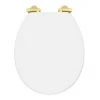 Toreno High Gloss White MDF Bottom Fixing Toilet Seat Brushed Brass Hinges -Jeme Shop MSC020 N BB lrg1 670