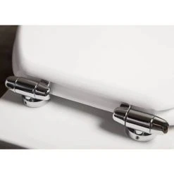 Toreno High Gloss White MDF Bottom Fixing Soft Close Toilet Seat with Chrome Hinges -Jeme Shop MSC020 detail3 460